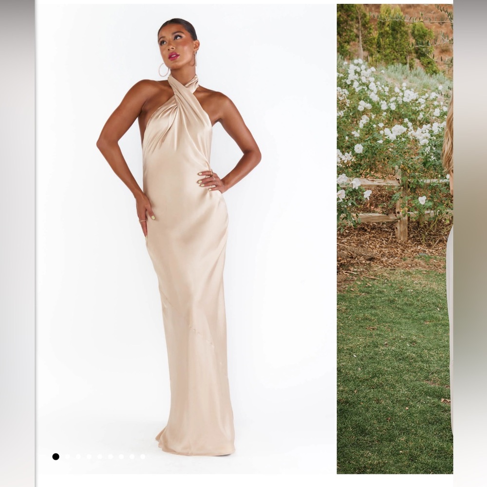 Show me your mumu Jasmine champagne bridesmaid dress size xs